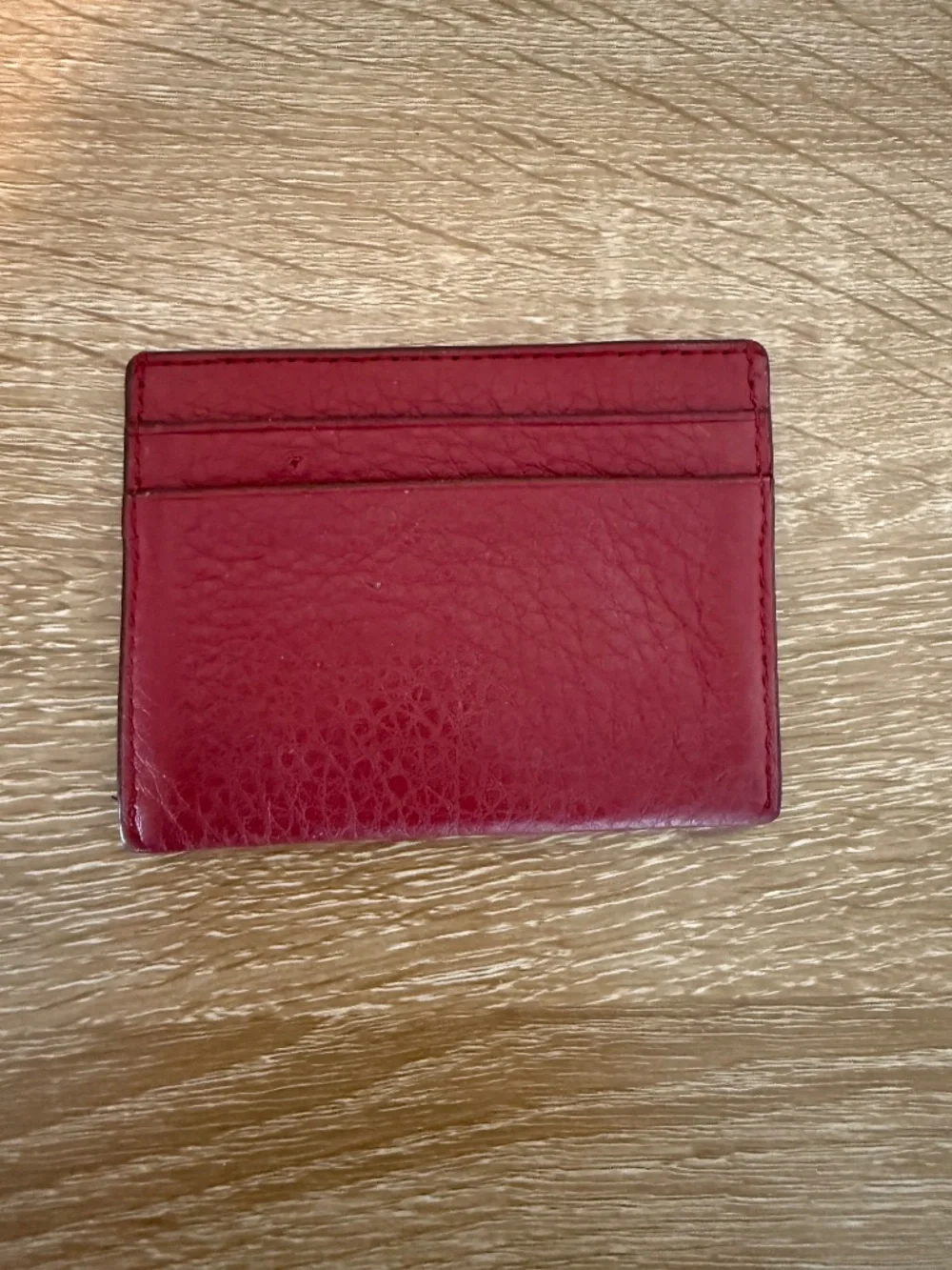 Tory Burch Kira Pebbled Card Case Red